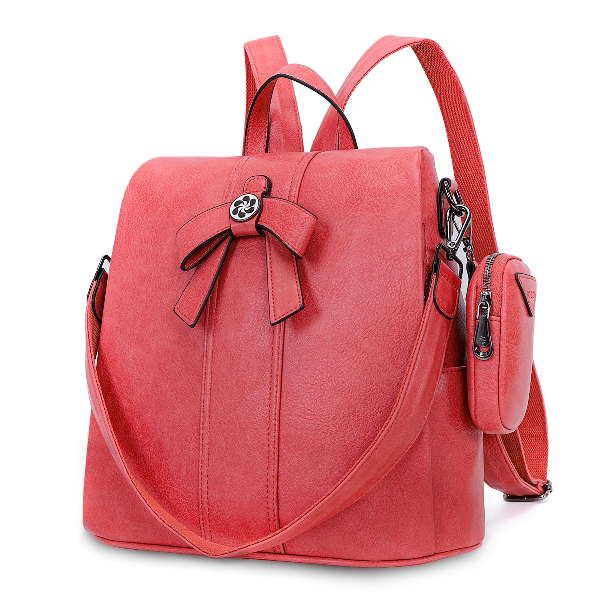 large capacity solid color multi-functional backpack-Angelkiss Bag