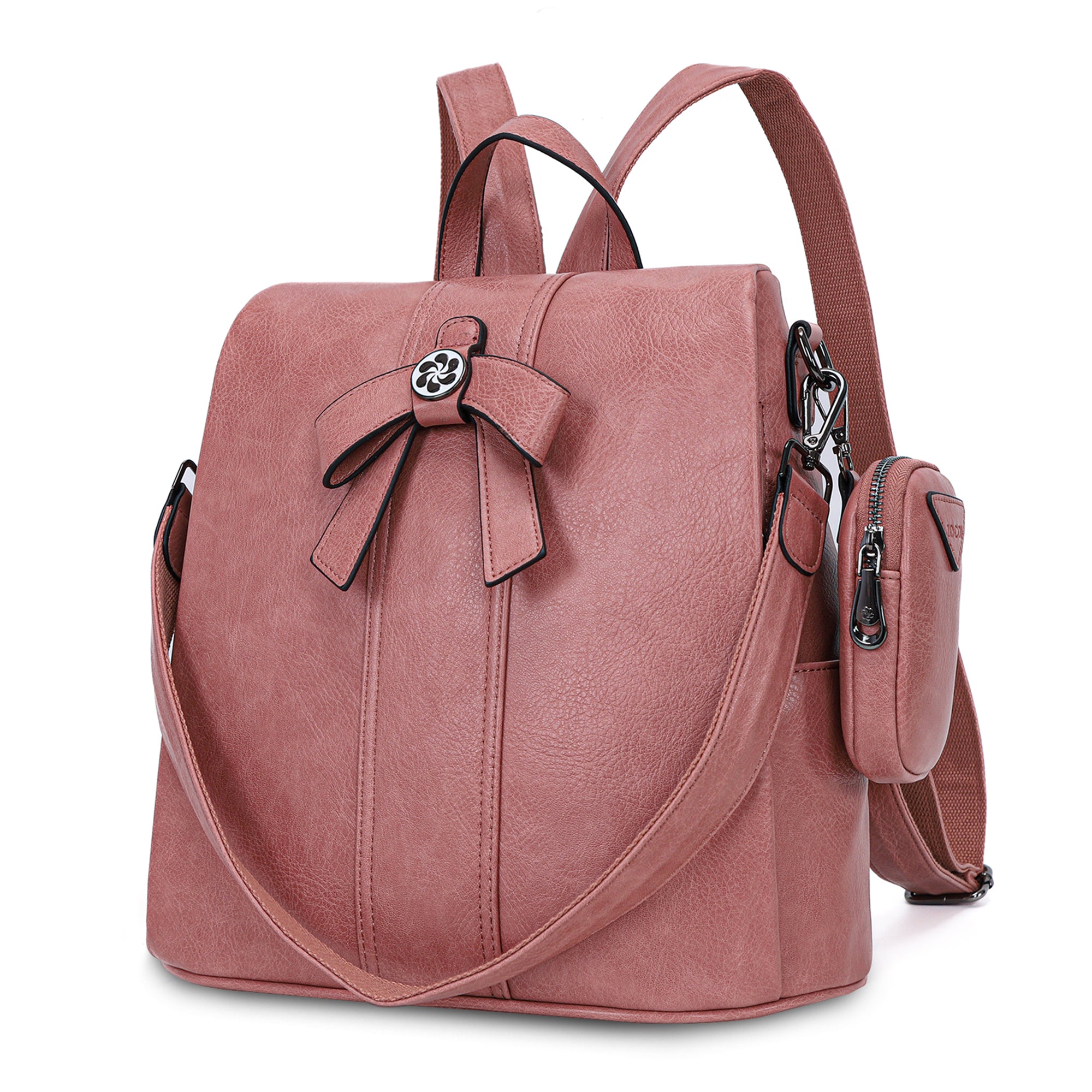 large capacity solid color multi-functional backpack-Angelkiss Bag