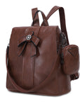 large capacity solid color multi-functional backpack-Angelkiss Bag