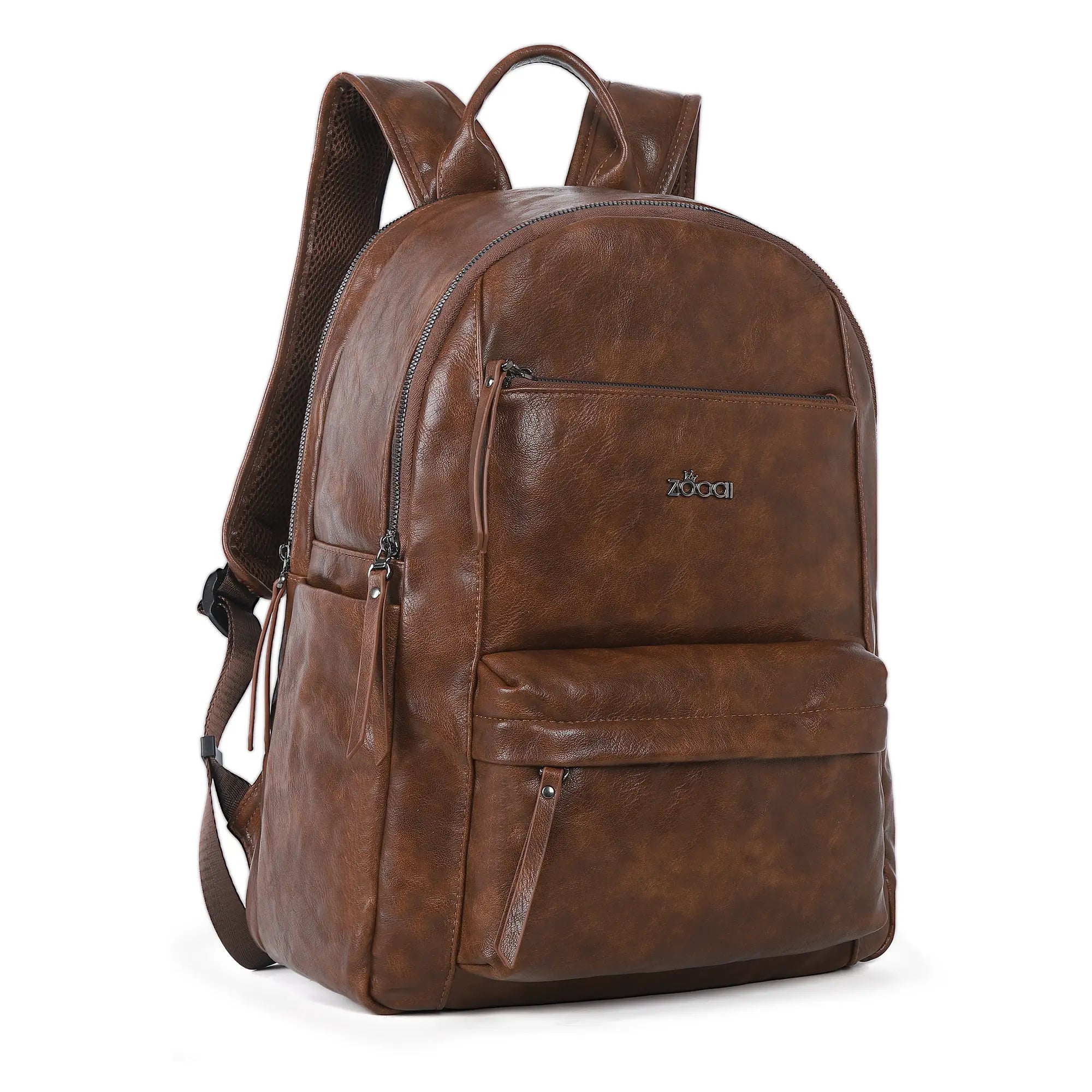 Outdoor Travel Backpack – Vintage Vegan Leather Hiking Daypack with Multi-Pocket Design | Angelkiss