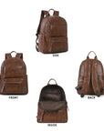 Outdoor Travel Backpack – Vintage Vegan Leather Hiking Daypack with Multi-Pocket Design | Angelkiss