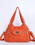 Women handbag with High Quality Washed PU and Multi-pack