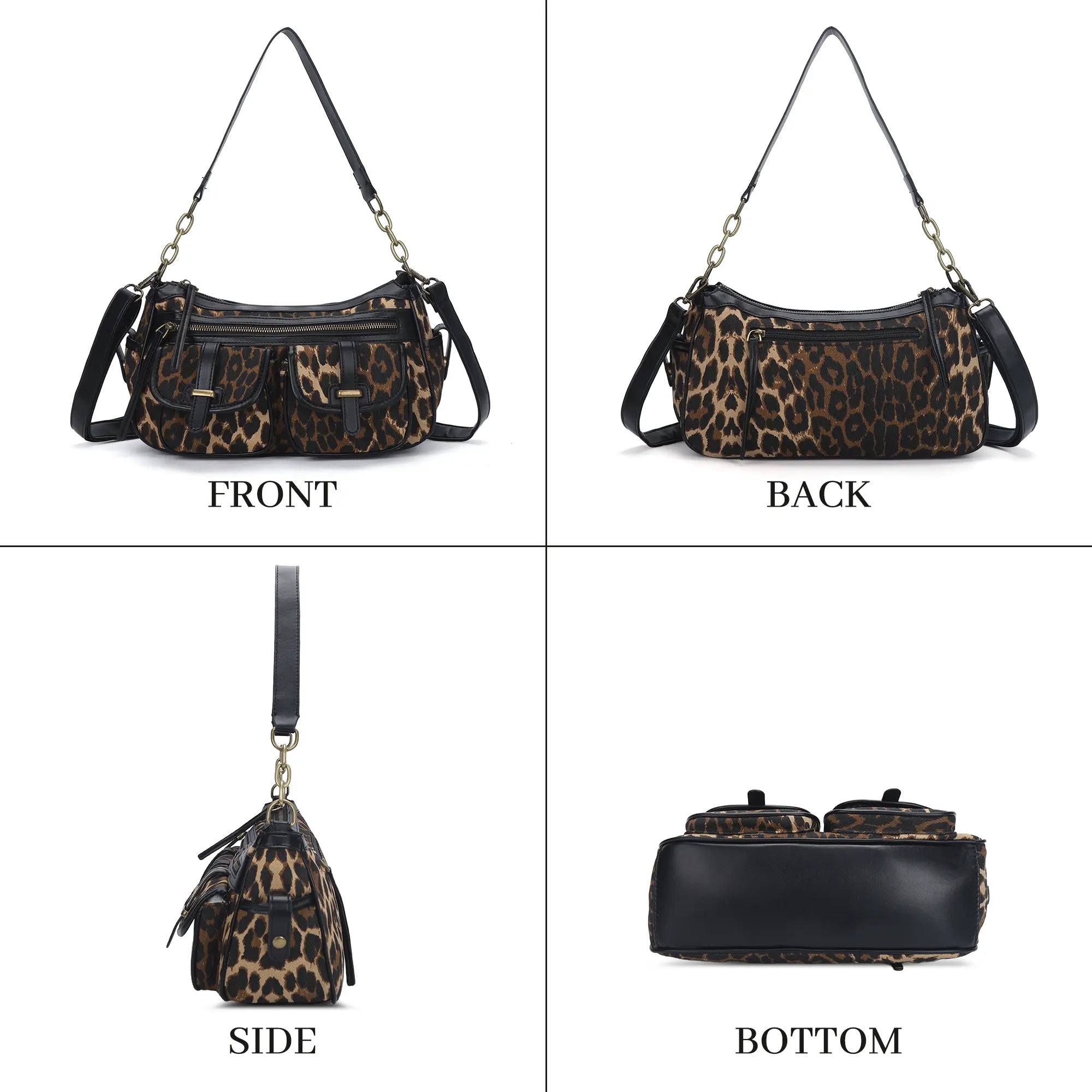 Classic fashion leopard print diagonal shoulder bag Tote purse