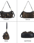 Classic fashion leopard print diagonal shoulder bag Tote purse