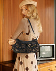 Classic fashion leopard print diagonal shoulder bag Tote purse