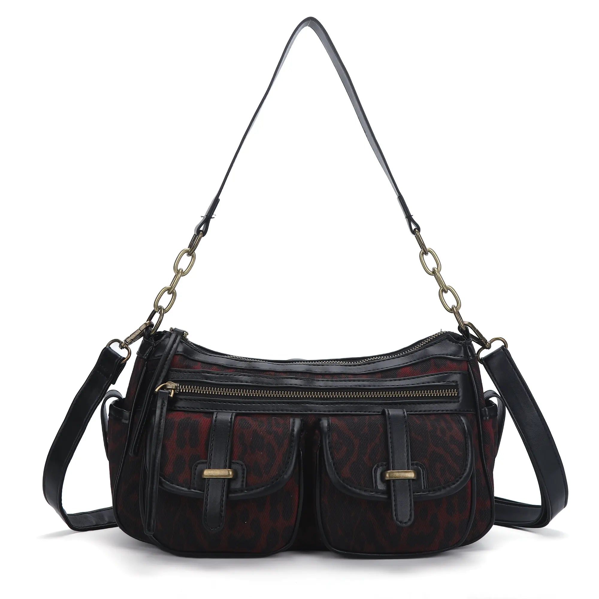 Classic fashion leopard print diagonal shoulder bag Tote purse