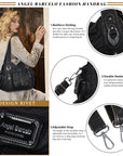 Tote retro solid color spacious unique texture wandering bag-Angelkiss Bag