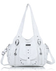 Tote retro solid color spacious unique texture wandering bag-Angelkiss Bag