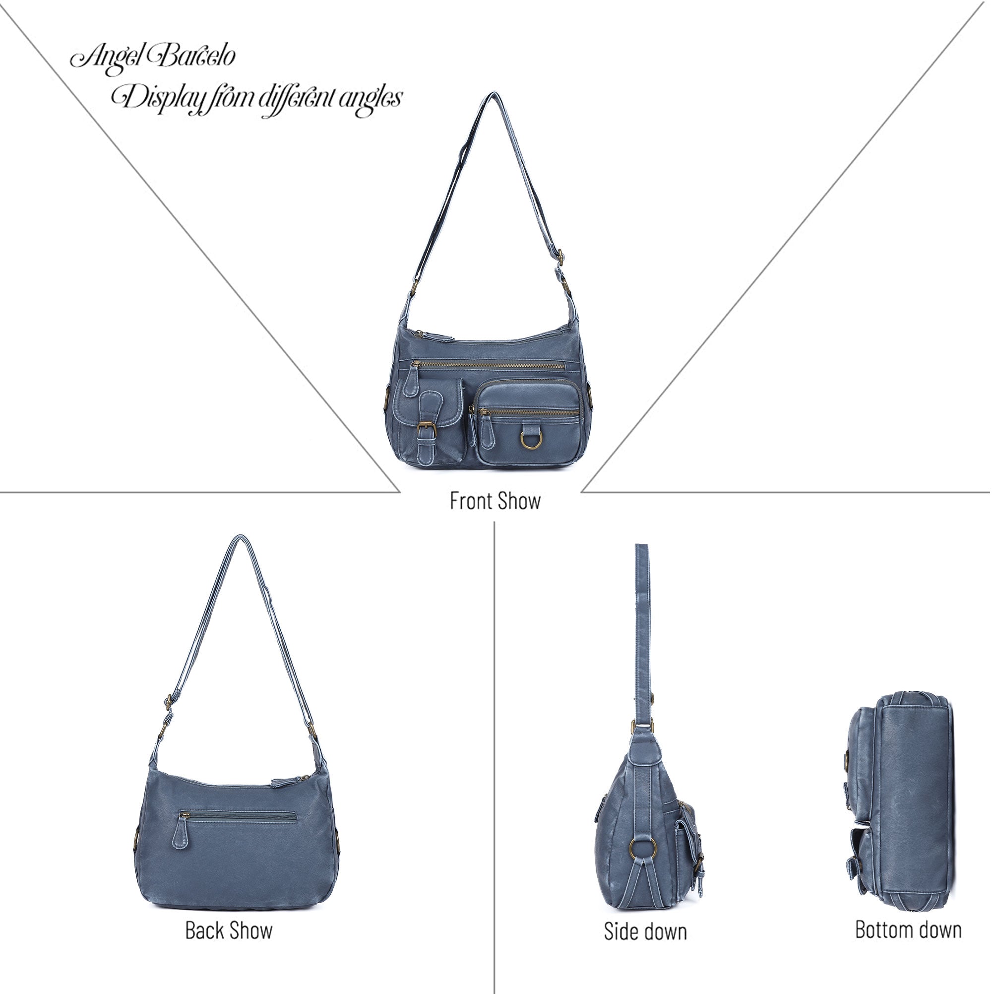 Fashion shoulder bag Soft PU leather Hobobag-Angelkiss Bag