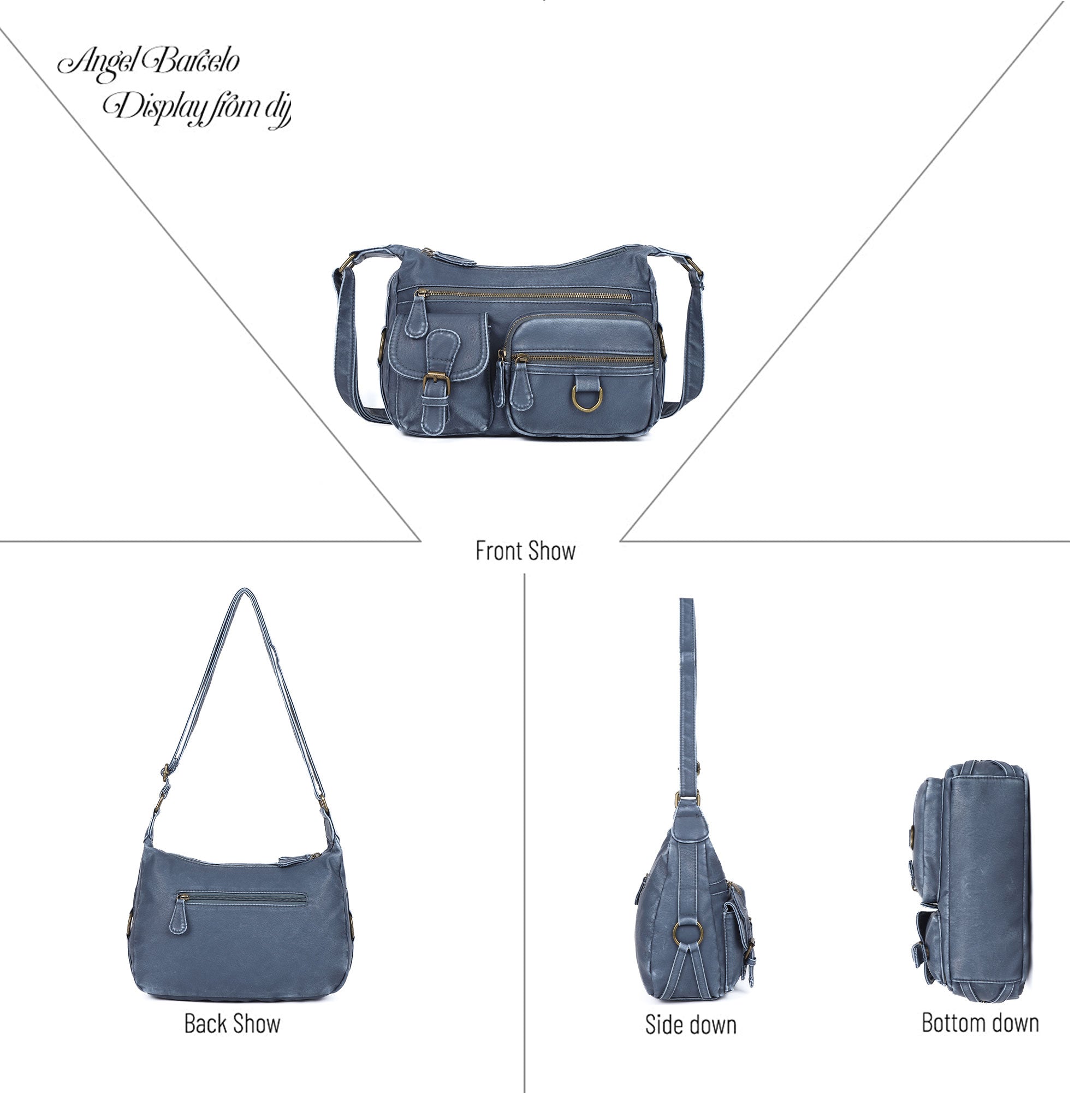 Fashion shoulder bag Soft PU leather Hobobag-Angelkiss Bag