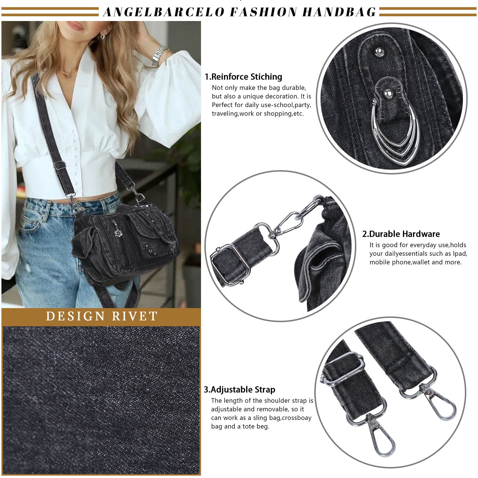 Women's Hobo Purses & Hobo Handbags-Angelkiss Bag