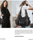 Women Shoulder Bag Handbag of Washed PU Leather-Angelkiss Bag