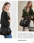 Women Shoulder Bag Handbag of Washed PU Leather-Angelkiss Bag