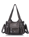 Women Shoulder Bag Handbag of Washed PU Leather-Angelkiss Bag