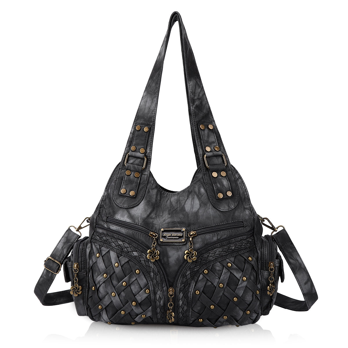 Women shoulder Handbag of High Quality Washed PU Leather-Angelkiss Bag