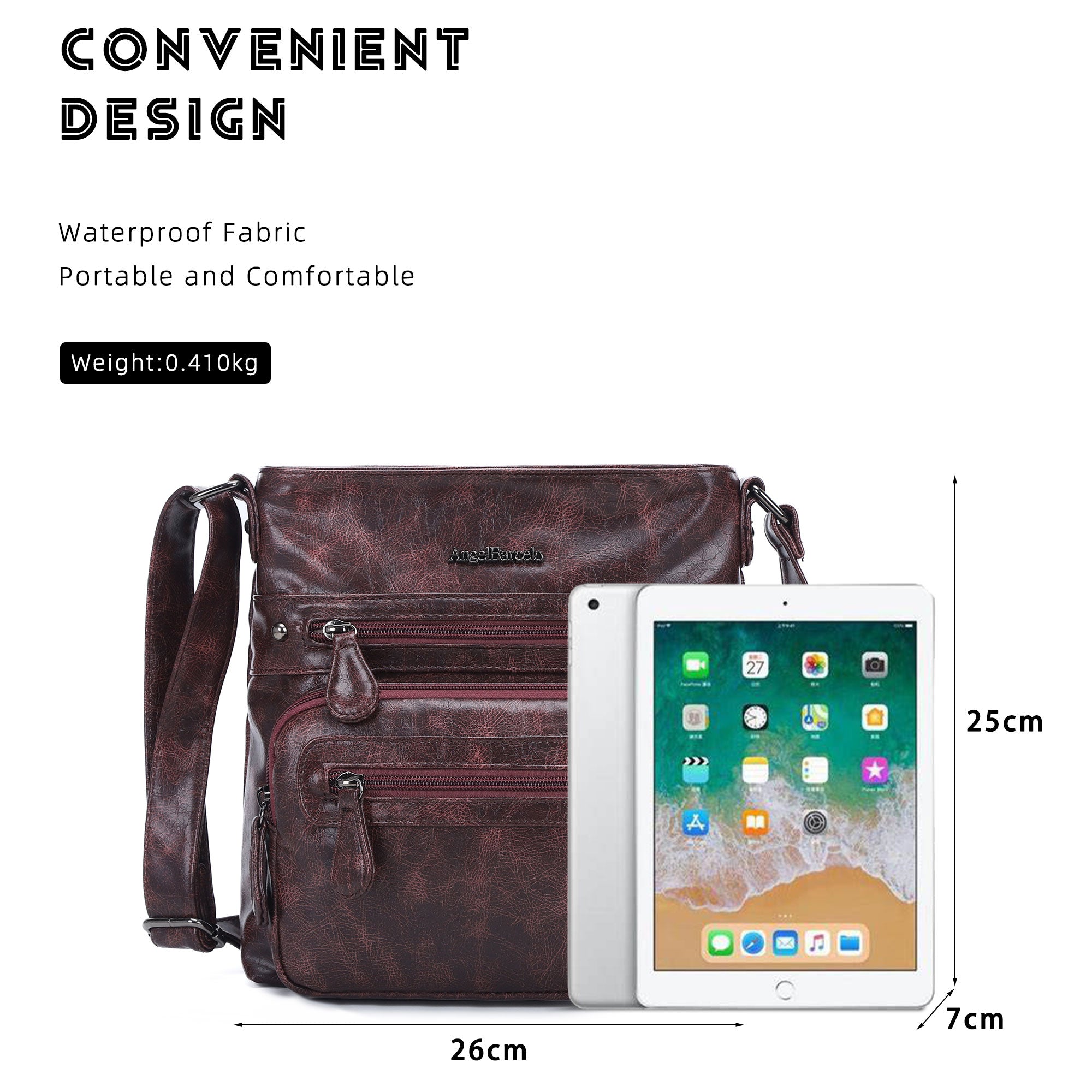 Women's washed tie-dye  vintage crossbody bag-Angelkiss Bag