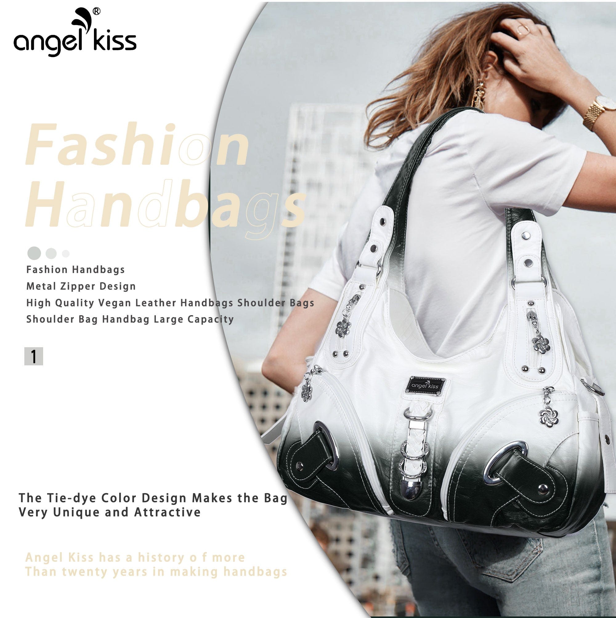 Hobo tie-dye roomy Shoulder Handbag-Angelkiss Bag