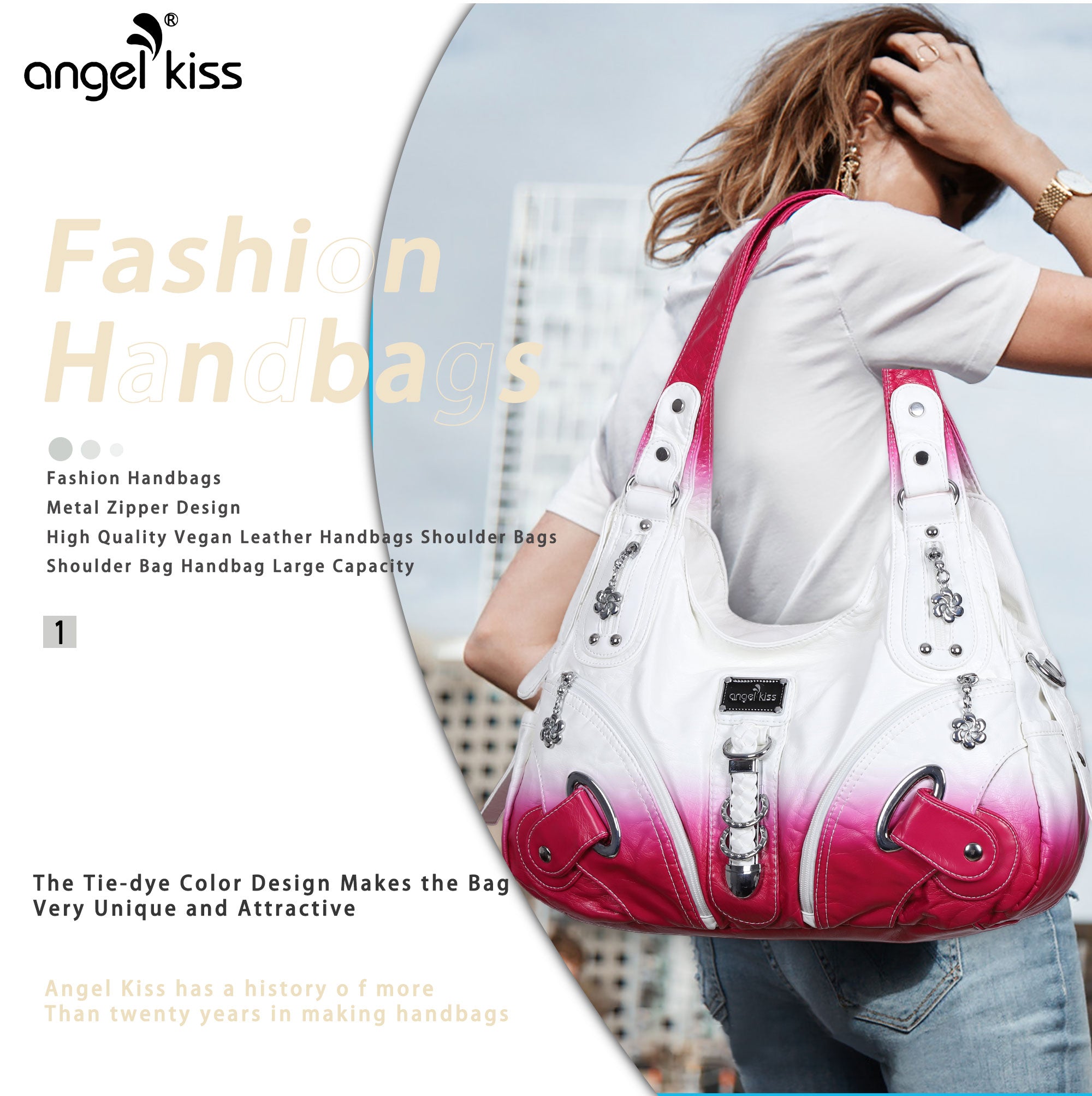 Hobo tie-dye roomy Shoulder Handbag-Angelkiss Bag