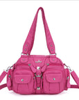 Washed Leather Multilayer separation individuality Handbag Unique Style For Women-Angelkiss Bag