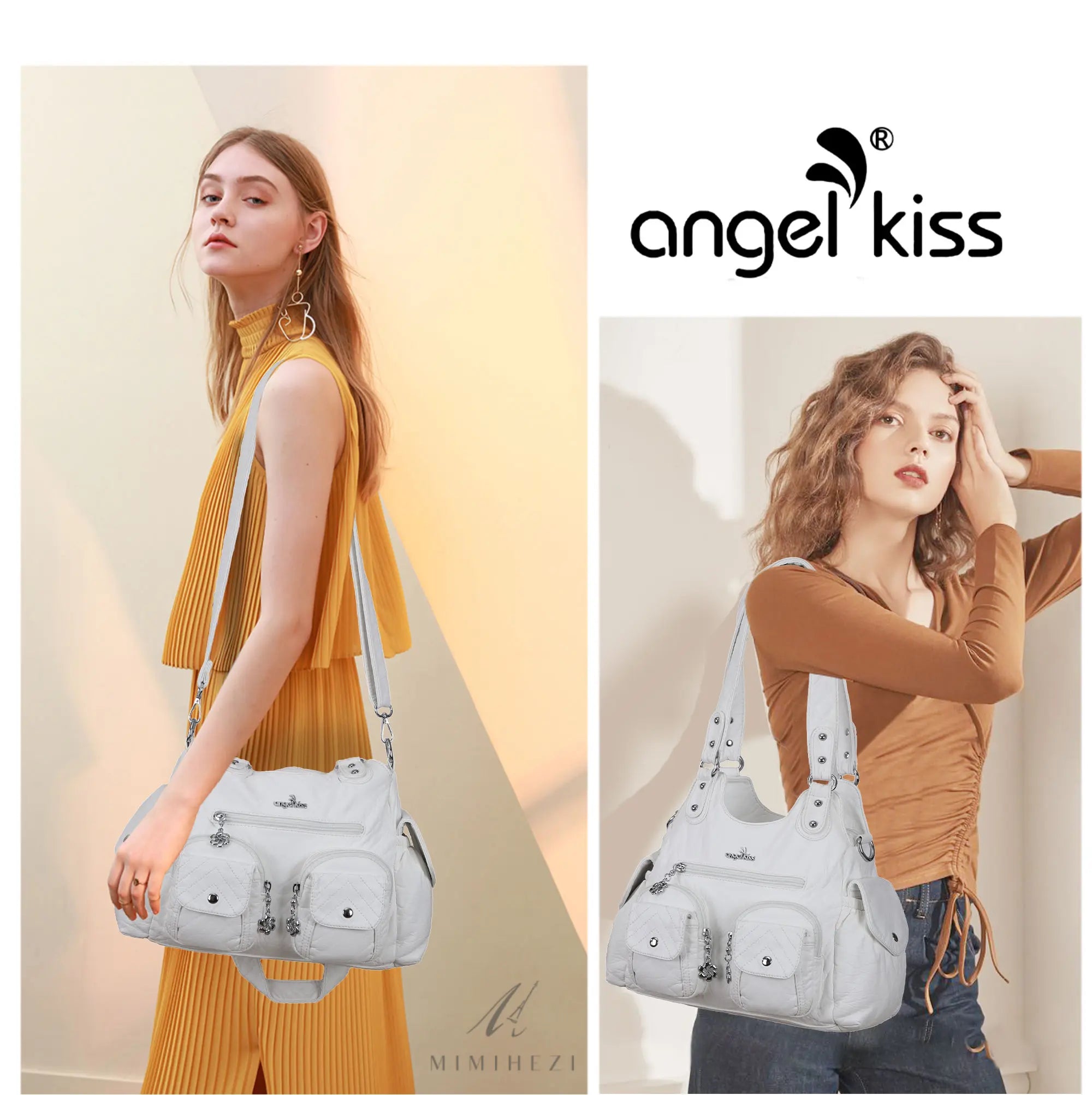 AngelKiss Tie-Dye Artistic Handbag with Crossbody Strap