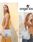 AngelKiss Tie-Dye Artistic Handbag with Crossbody Strap