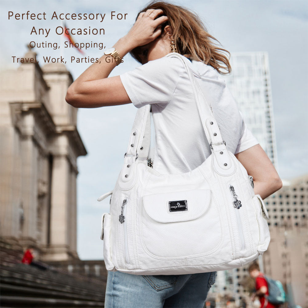 Women handbag with High Quality Washed PU and Multi-pack - Angel