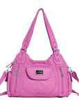 Women handbag with High Quality Washed PU Multi Purpose tote bag-Angelkiss Bag