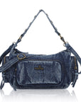 Vintage Washed Multi-Zip Women’s Shoulder Bag