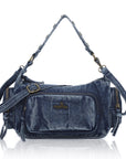 Vintage Washed Multi-Zip Women’s Shoulder Bag