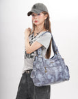 Vintage Braided-Trim Large Capacity Hobo Shoulder Bag