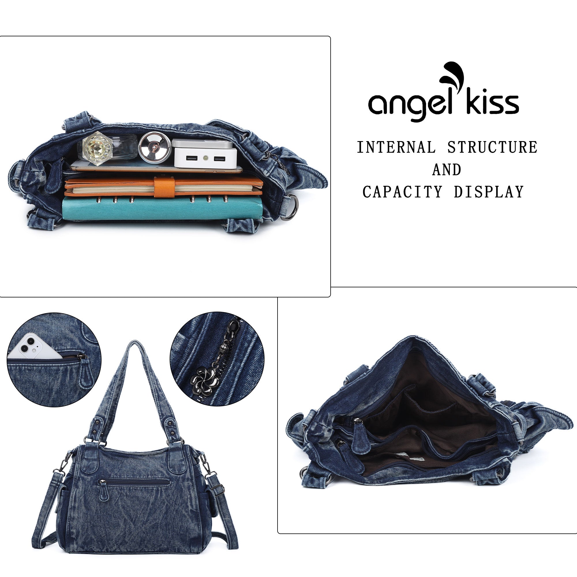 Angel Kiss Ladies vintage denim handbag-Angelkiss Bag