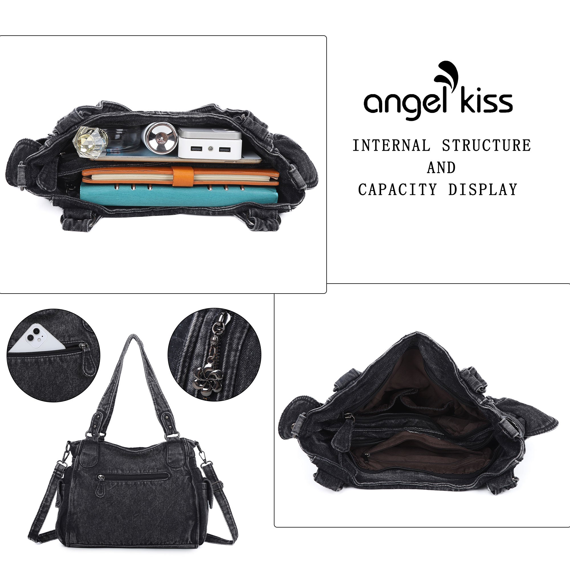 Angel Kiss Ladies Vintage Denim Handbag - Angel Kiss Bag