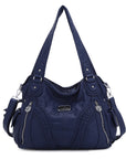 washed Large capacity Daily women Waterproof unique hobo handbag-Angelkiss Bag