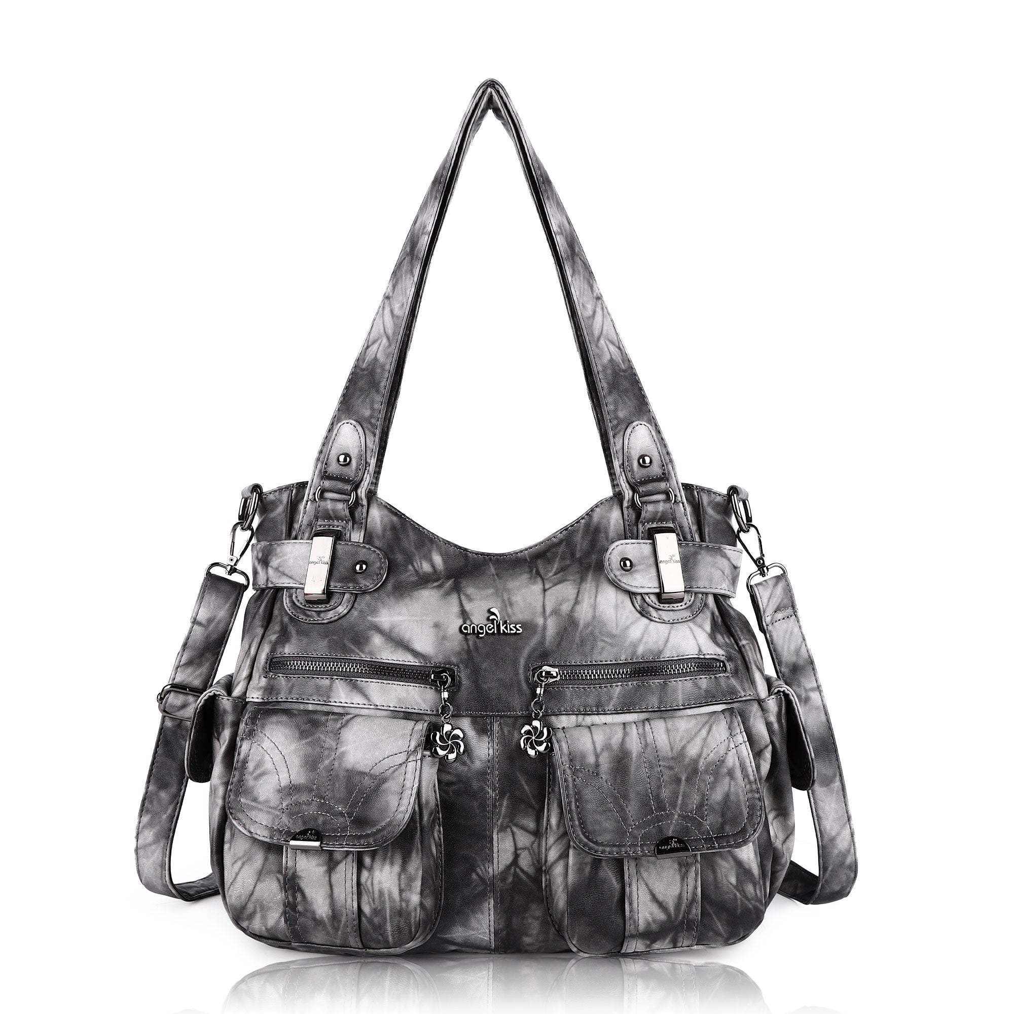 Washed Leather Hobobags Women Shoulder Bags-Angelkiss Bag