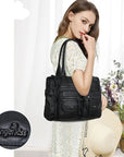Work Handbag Backpack - PU Leather Laptop Bag for Women