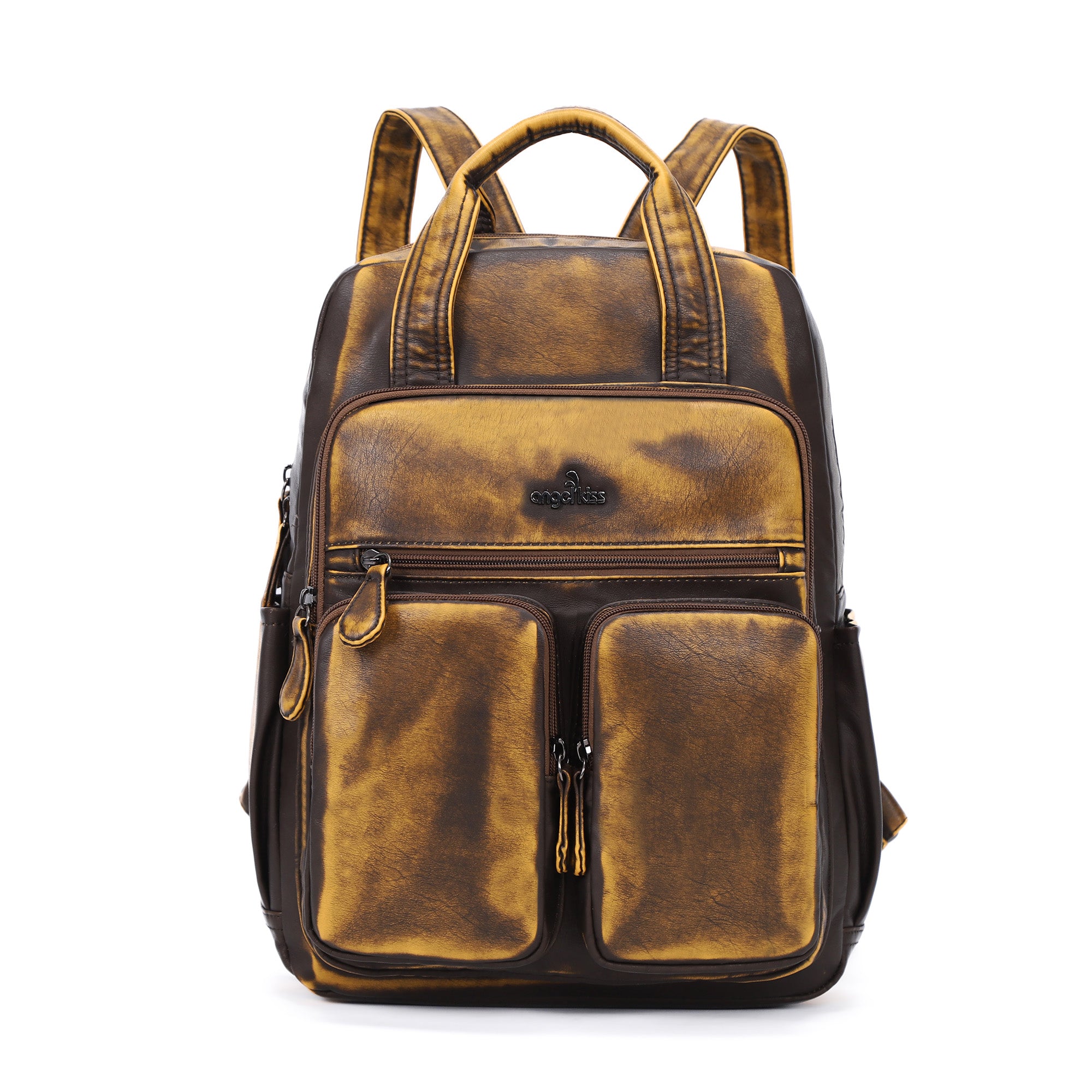 Retro large capacity stylish comfortable durable backpack-Angelkiss Bag