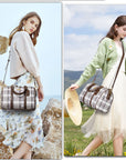 Women's washed pu leather, plaid handbag/crossbody bag-Angelkiss Bag