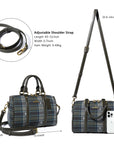 Women's washed pu leather, plaid handbag/crossbody bag-Angelkiss Bag