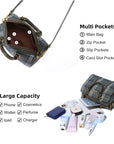Women's washed pu leather, plaid handbag/crossbody bag-Angelkiss Bag