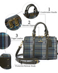 Women's washed pu leather, plaid handbag/crossbody bag-Angelkiss Bag