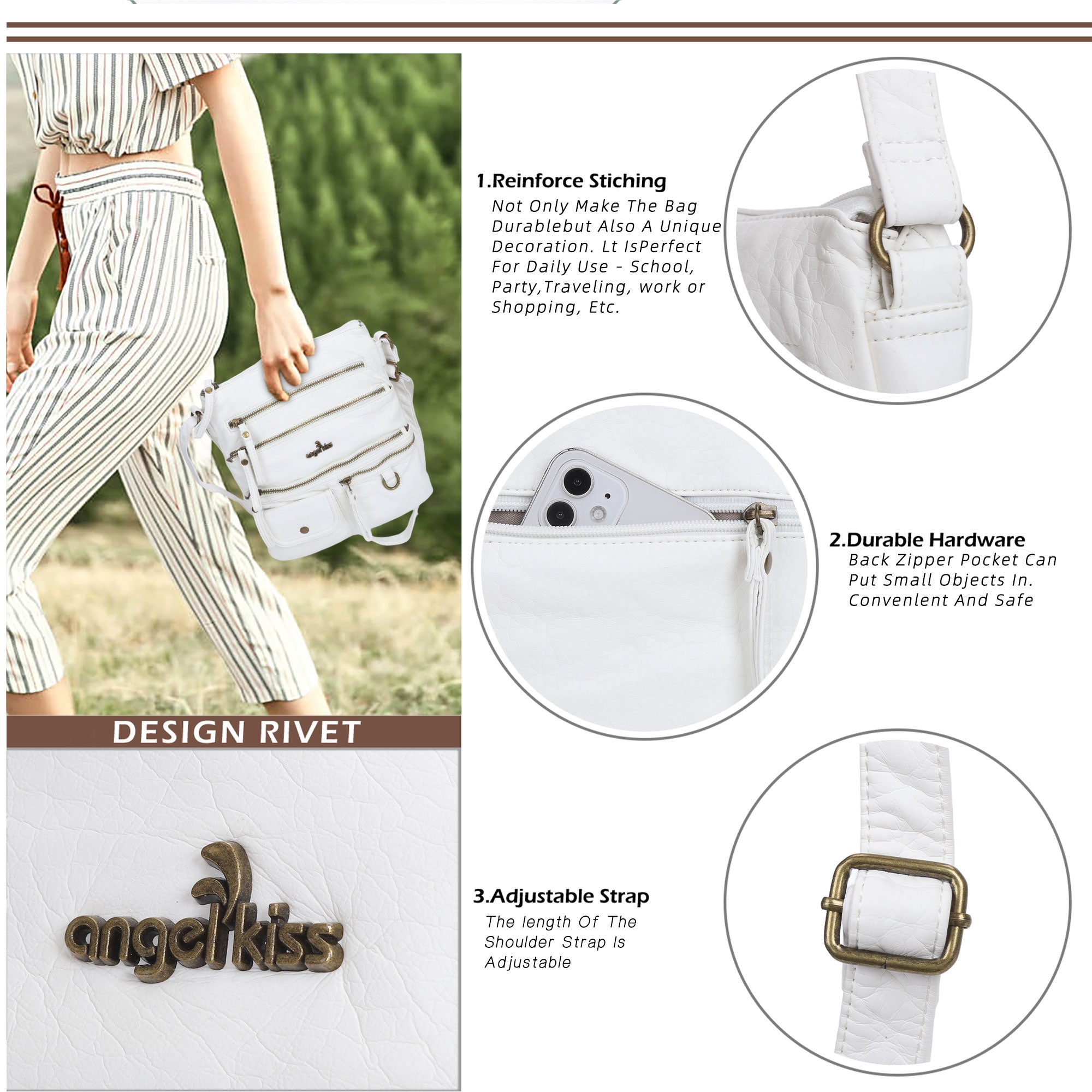 Small Retro Crossbody Pocket Purse-Angelkiss Bag