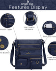 Vintage solid color fashion crossbody bag-Angelkiss Bag