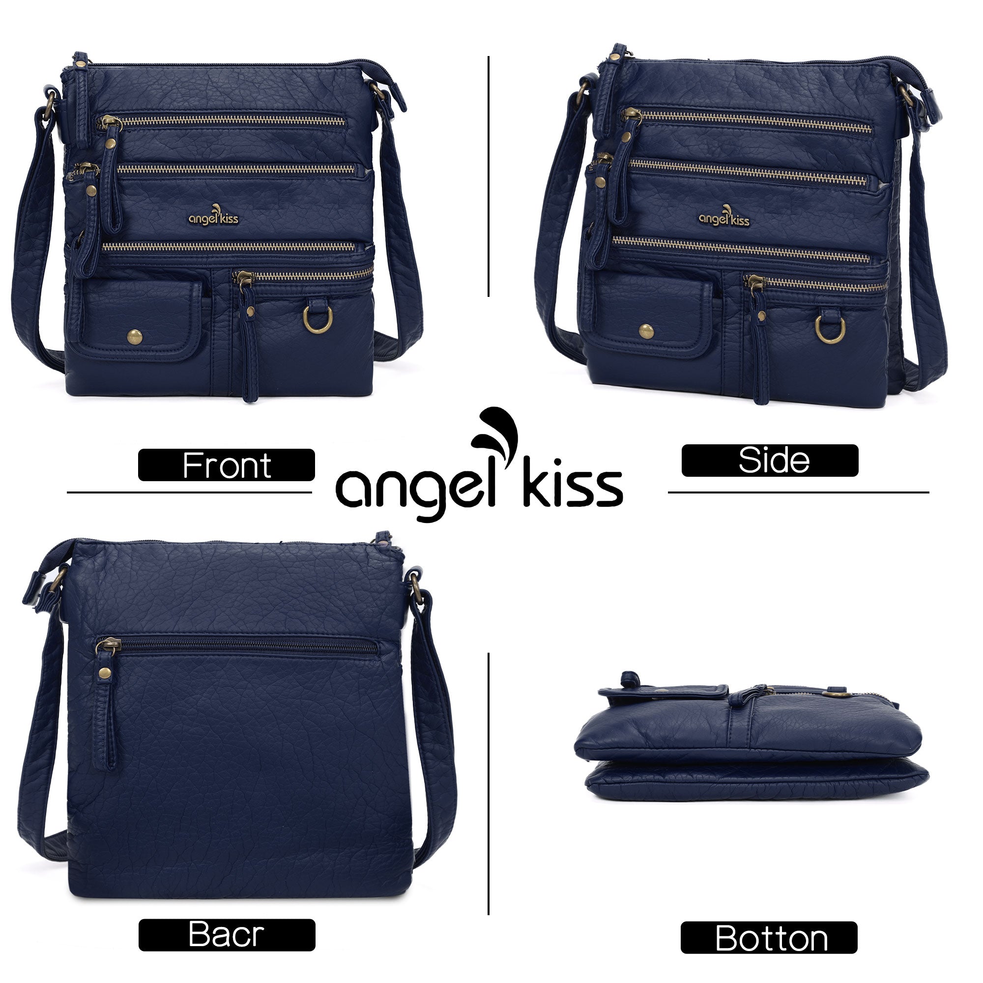 Vintage solid color fashion crossbody bag-Angelkiss Bag