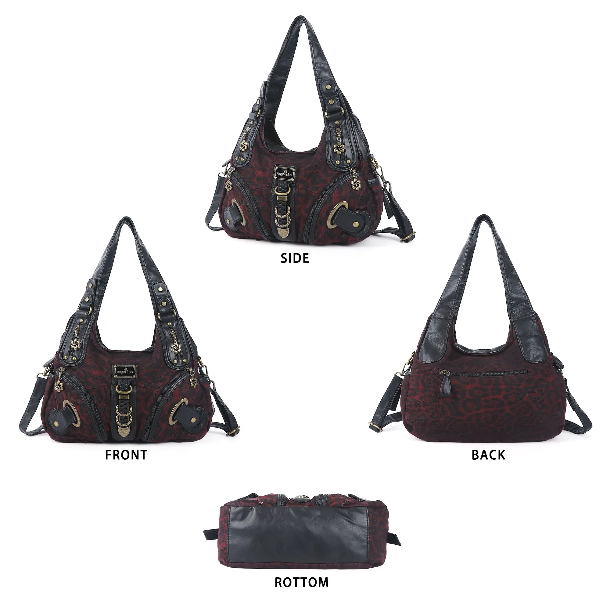 Hobo Bum Shoulder Bag, wash nylon leopard multi-purpose design shoulder bag