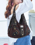Hobo Bum Shoulder Bag, wash nylon leopard multi-purpose design shoulder bag