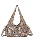 Hobo Bum Shoulder Bag, wash nylon leopard multi-purpose design shoulder bag