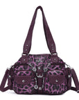 Washed Leather Leopard print waterproof Handbag Unique Style For Women shoulder bag-Angelkiss Bag