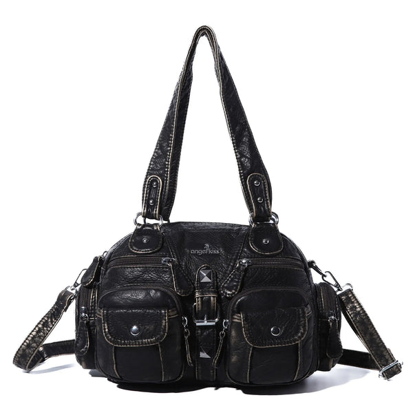 Washed Leather Multi Purpose Design Unique design Crossbody Bag