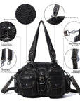Washed Leather Multi Purpose Design Unique design Crossbody Bag