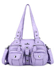 Washed Leather Multilayer separation individuality Handbag Unique Style For Women-Angelkiss Bag